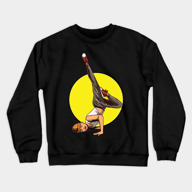 Breakdancing B-Boy Hip Hop Dancer Crewneck Sweatshirt by Luxara